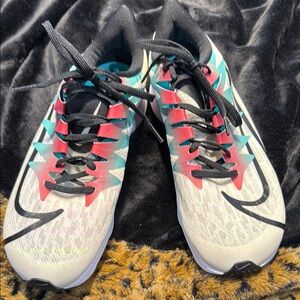 Nike cream w/ Black, pink & teal trim Athletic Shoes with Modern Cushioned Sole